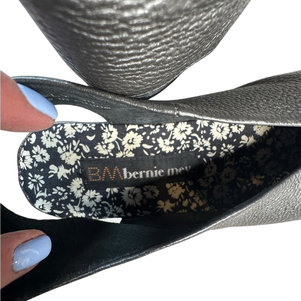 bernie mev. Metallic Pewter Wedge Sandals - Picture 8 of 9